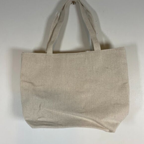 Mona Lisa Artwork Women's Beige Canvas Shoulder Tote Bag - Picture 4 of 5